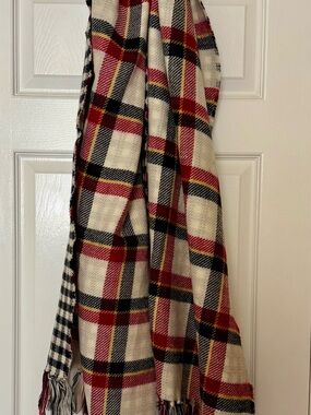 Classic Red Plaid Oversized Scarf - Steve Madden